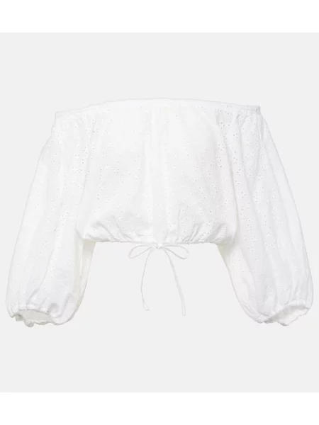 Top Poupette St Barth cu broderie alb