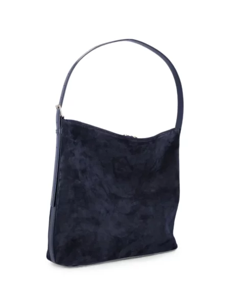 Geantă shopper A.p.c. din piele de căprioară albastru