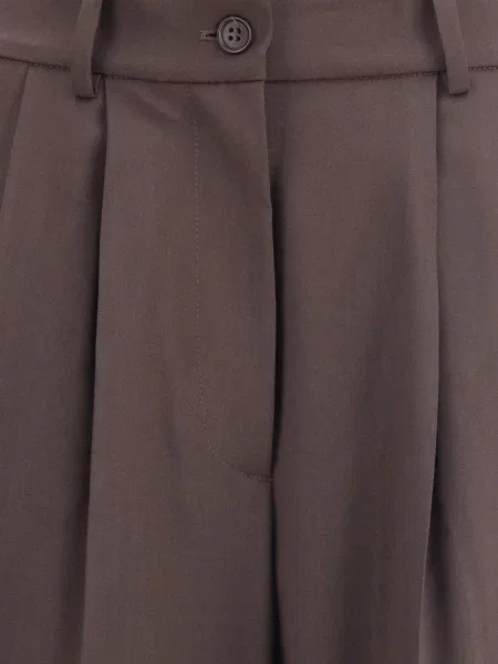 Pantaloni P.a.r.o.s.h. cu talie înaltă plisate maro