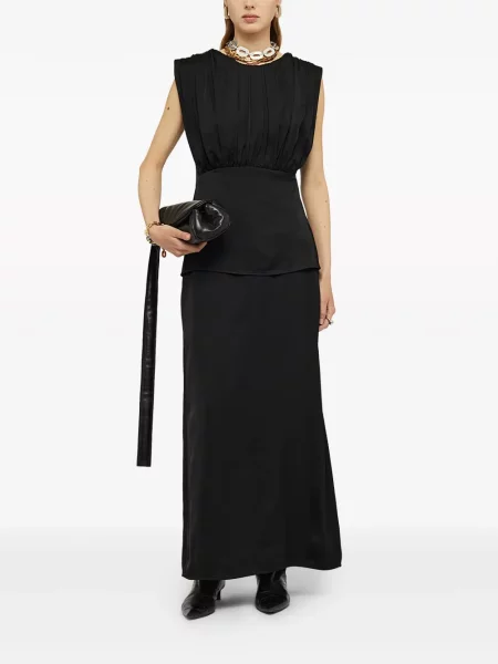 Palaidinė be rankovių Jil Sander satininis juoda