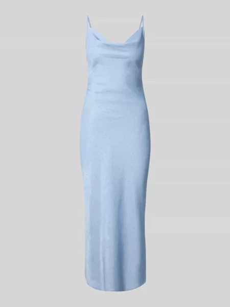 Sukienka midi o kroju slim fit z dodatkiem model Lina' Guess błękitna