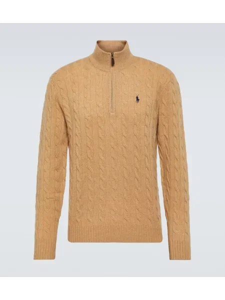 Polo Ralph Lauren Sveter ťavej srsti / tmavomodrá hnedá