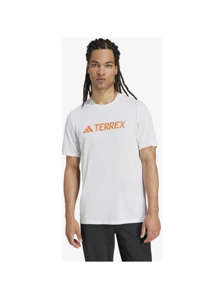 Koszulka Adidas Terrex Classic Logo krótki rękaw pomarańczowy XS biały