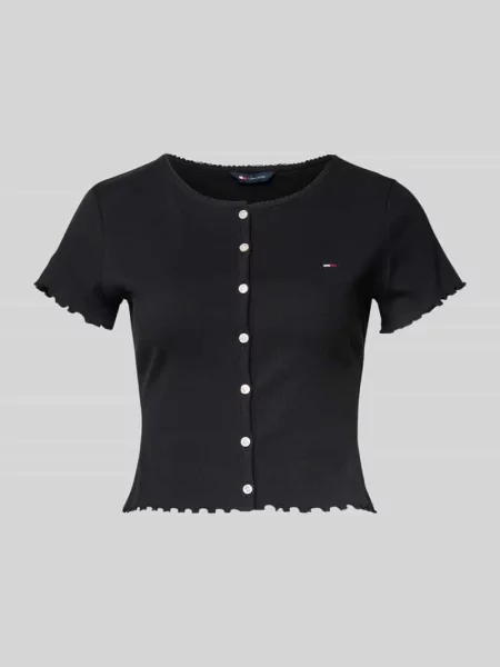 T-shirt o kroju slim fit z mieszanki bawełny Tommy Jeans czarna