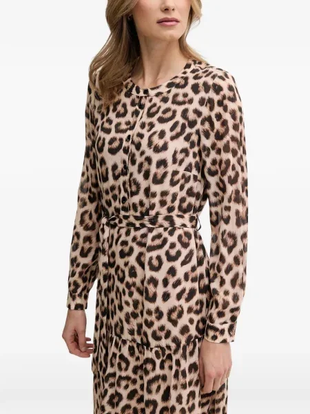 Миди рокля Oui с принт с леопардов принт до коляното