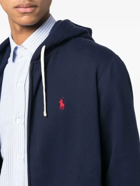 Șosete Polo Ralph Lauren cu broderie în carouri plisate albastru