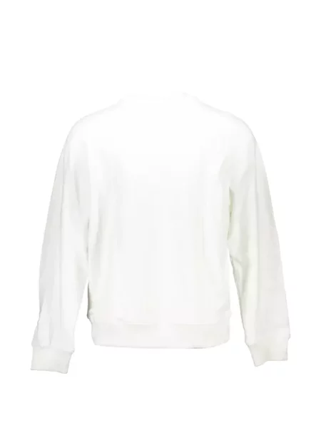 Pulover Calvin Klein cu imagine cu decolteu rotund alb