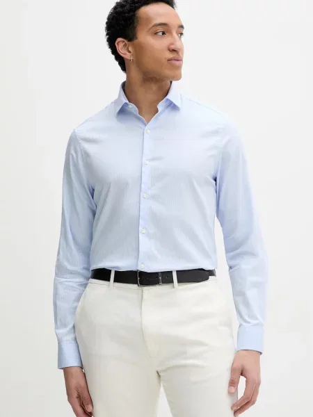 Calvin Klein srajca z bombažem modra