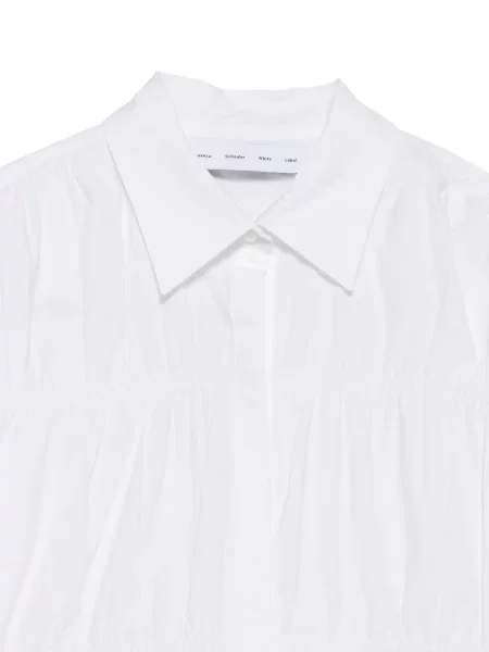 Риза Proenza Schouler White Label с перли поплин бяло