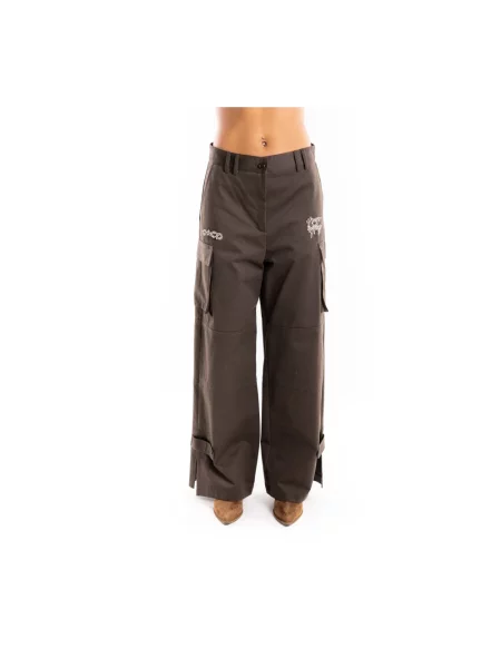 Szerokie spodnie cargo Brand Unique brązowe