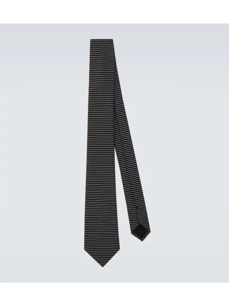 Cravată Giorgio Armani de mătase cu dungi negru