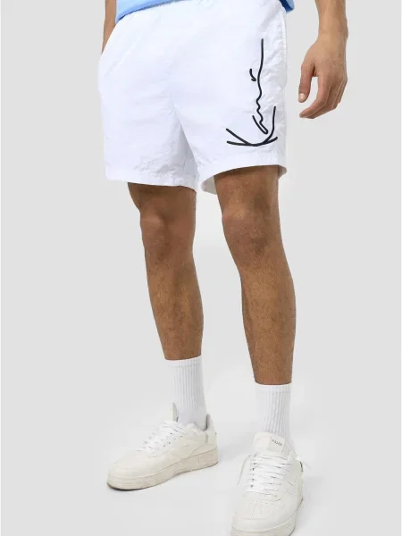 Karl Kani Pantaloni bleumarin alb
