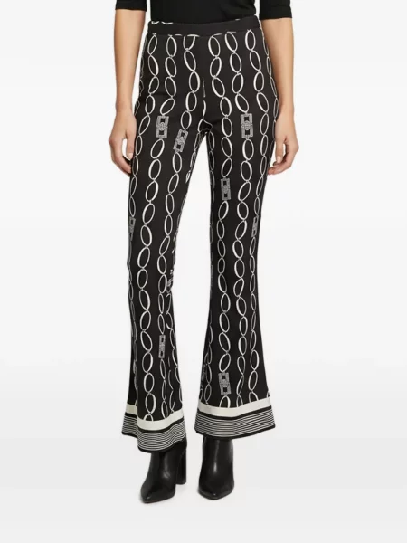 Pantaloni Elisabetta Franchi cu imagine evazate negru