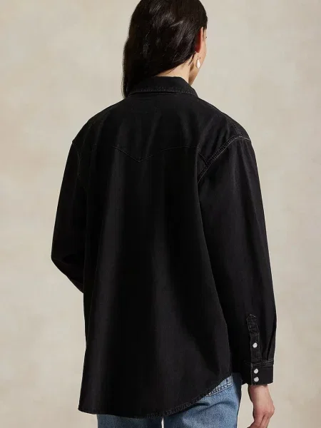 Koszula jeansowa o kroju regular fit z zapięciem na zatrzaski Polo Ralph Lauren czarna