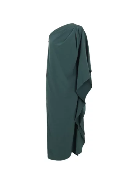 Rochie midi Gianluca Capannolo drapată cu un umăr gol verde