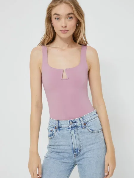 Bodi Abercrombie & Fitch vijolična