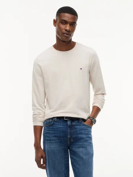 TOMMY HILFIGER Tričko melírovaná béžová