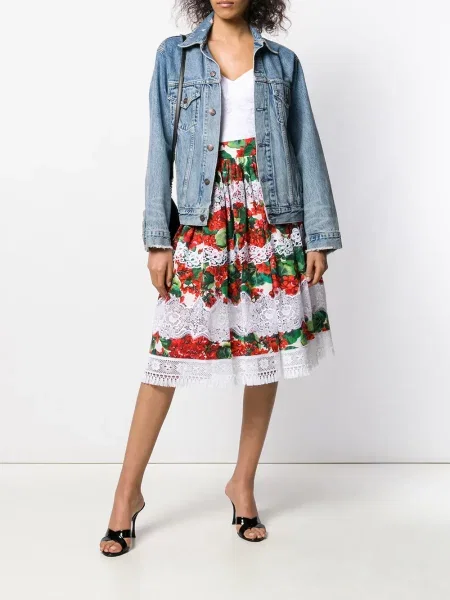 Siuvinėtas nėriniuotas liemenėlė Dolce & Gabbana korsetas balta