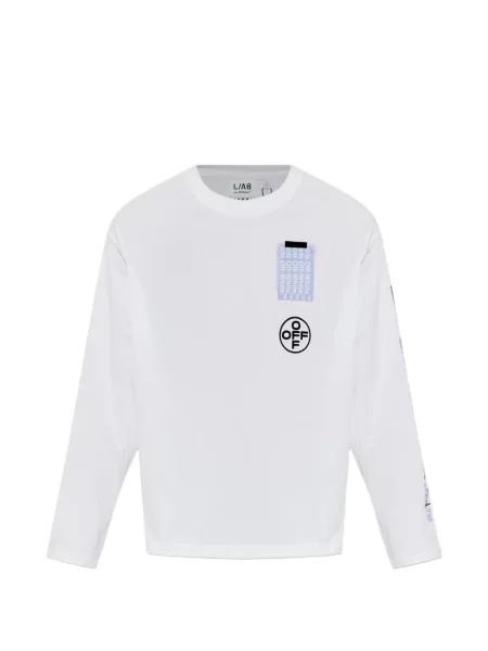Дълго тениска L/ab C/o Off-white с принт бяло