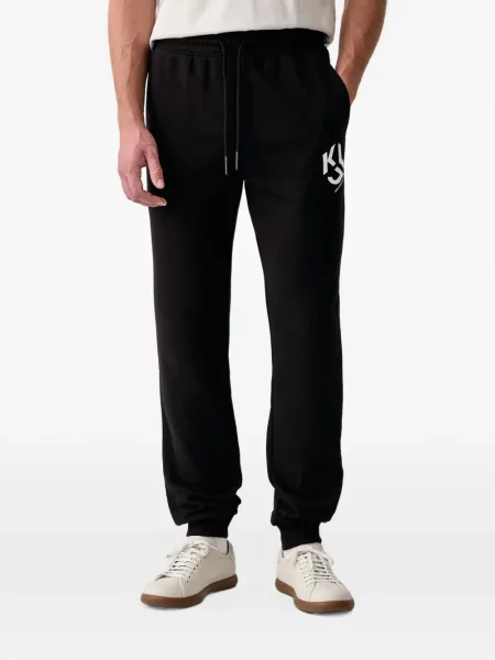 Spodnie Karl Lagerfeld Jeans z nadrukiem do biegania czarne