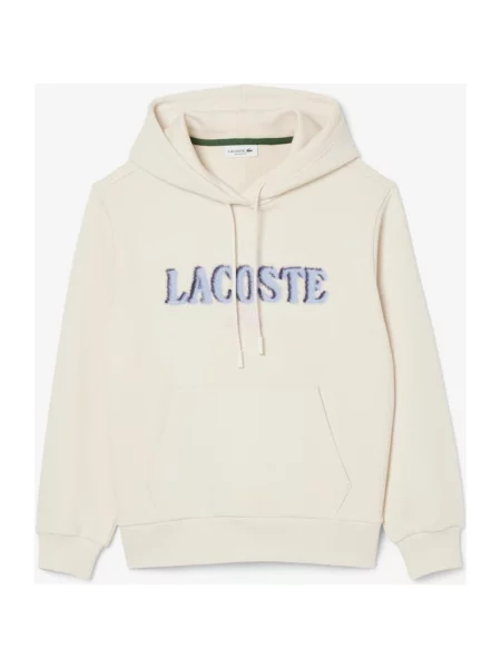 Bluza z kapturem Lacoste Fleece Logo kremowy 34 biały