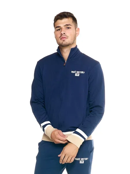 Bluza z pełny błyskawiczny na co dzień niebieska