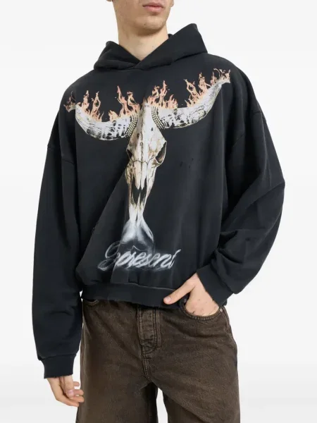 Суичър с качулка Represent черно