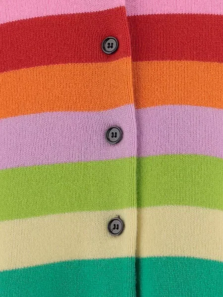 Kołnierzykowy kardigan Allude w paski niebieski