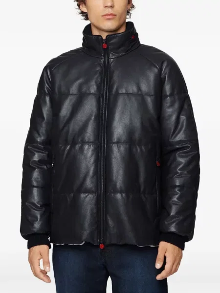Matlasat geanta de piele Kiton negru