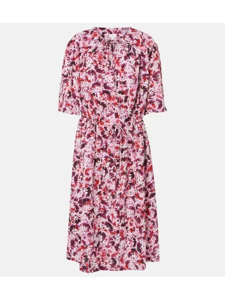 Sukienka midi Dries Van Noten z nadrukiem do kolan garniturowa różowa