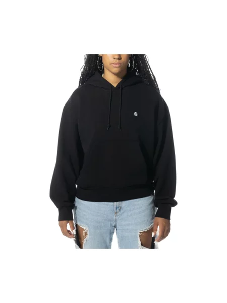 Carhartt WIP W Hooded Casey Sweatshirt Kobiety Bluzy i bluzy z kapturem Carhartt WIP Size: XS czarny