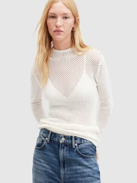 AllSaints pulover AVRIL femei cu turtleneck alb