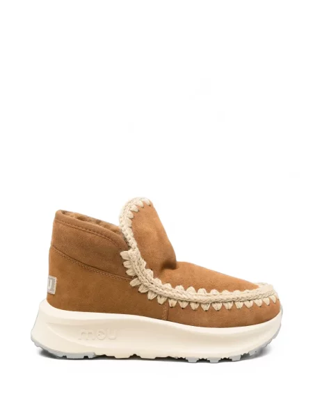 Sneakerși Mou din piele de căprioară maro
