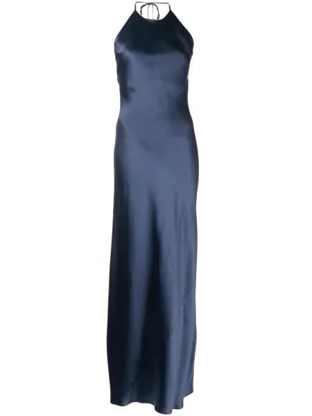 Rochie Reformation din satin de costum albastru