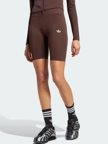 ADIDAS ORIGINALS Legíny ESSENTIALS tmavohnedá / biela hnedá