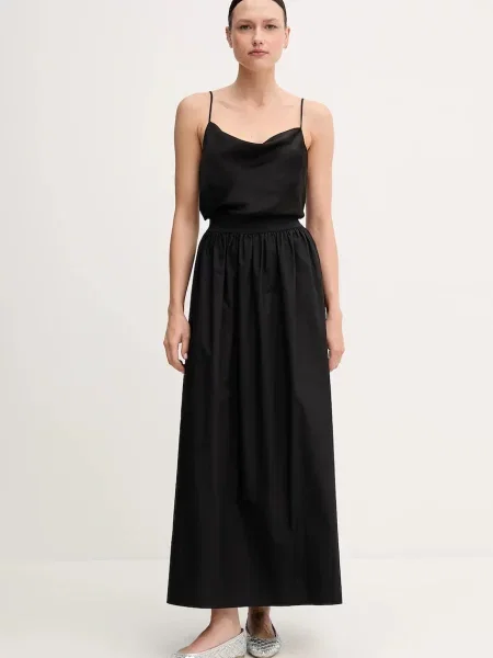 United Colors of Benetton spódnica maxi rozkloszowana czarny