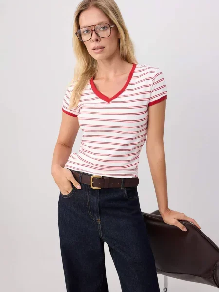 Trendyol Tricou roșu alb