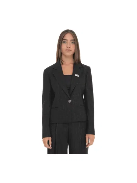 Lniana krótka marynarka Pennyblack czarna