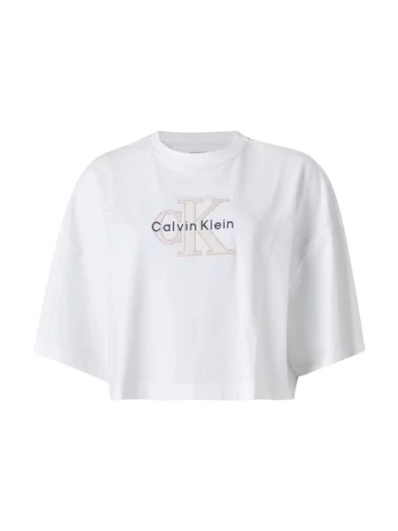 Calvin Klein Jeans Tricou albastru regal murdar alb