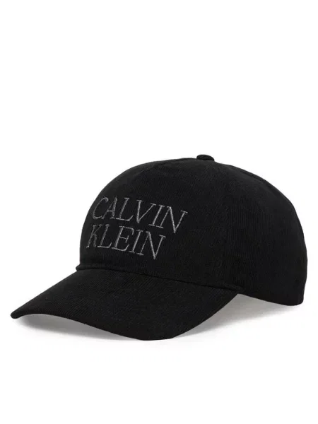 Κασκέτο Calvin Klein κοτλέ μαύρο
