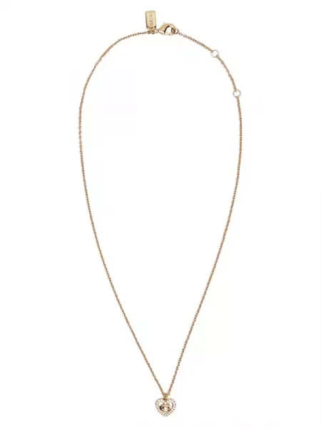 Coach Nyaklánc Signature C Pavé Heart sárga