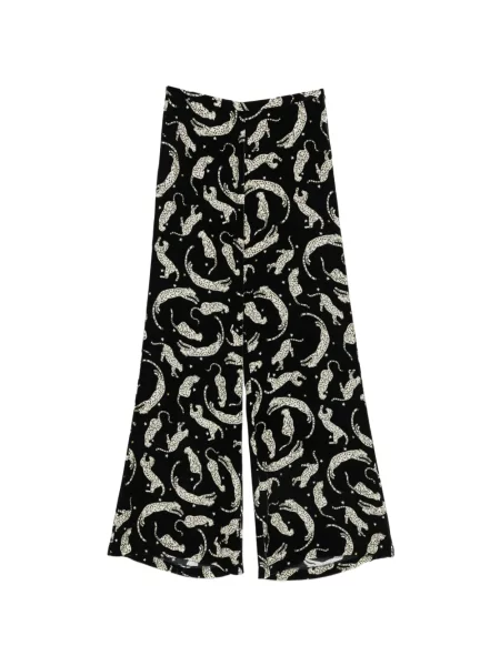 Pantaloni Forte_forte de catifea cu imagine cu model leopard negru