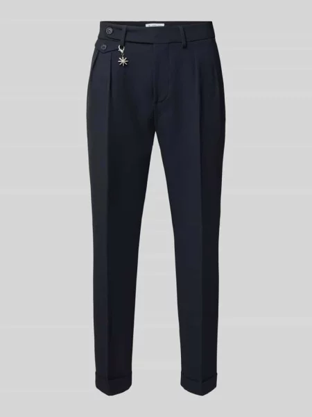 Spodnie o kroju slim fit z dodatkiem Manuel Ritz granatowe