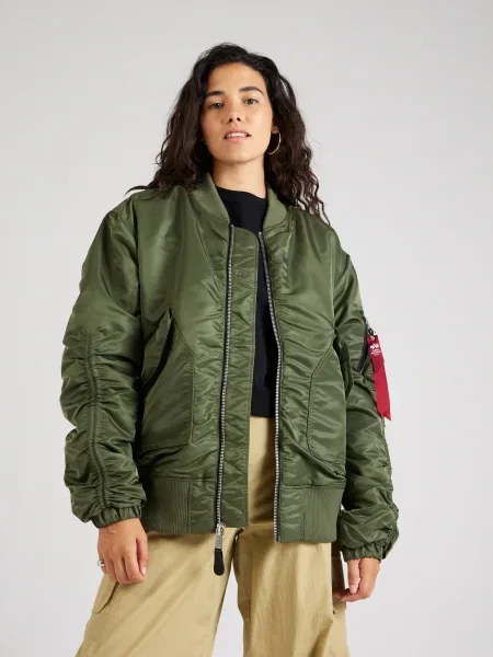 ALPHA INDUSTRIES Geacă de primăvară-toamnă kaki / roșu