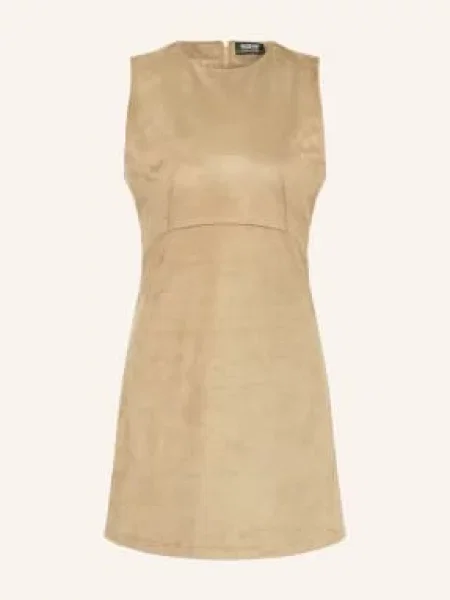 Barbour International Sukienka Etui Nia W Stylu Skórzanym beige beżowa