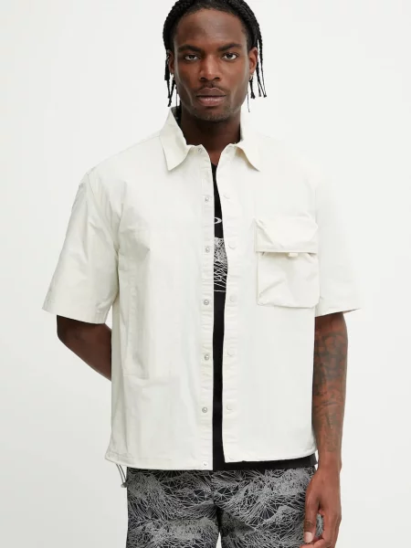 Košile Oakley RESERVE regular s klasickým límcem béžová