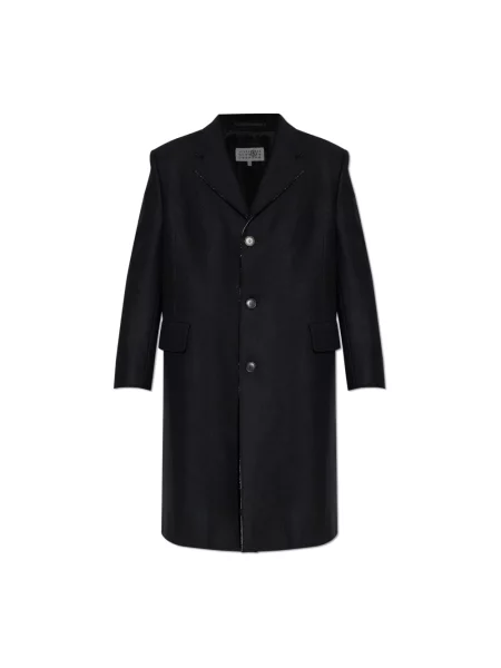 Płaszcz Mm6 Maison Margiela wełniany czarny