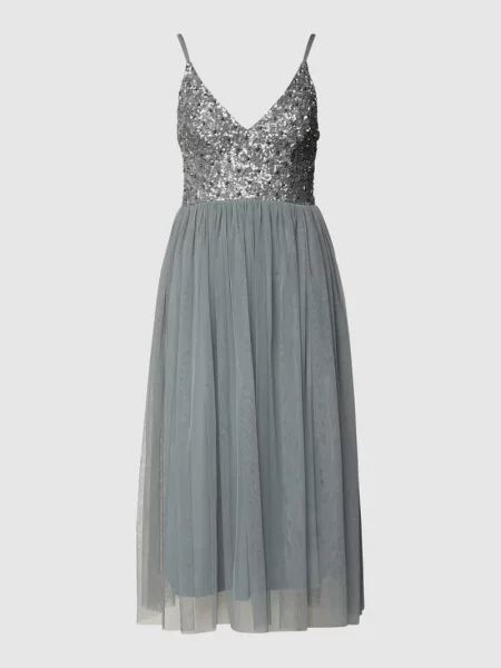 Sukienka koktajlowa z cekinowym obszyciem Lace & Beads