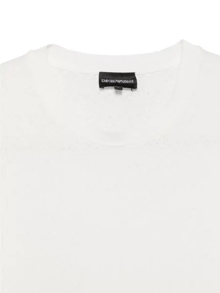 Плетена тениска Emporio Armani бяло