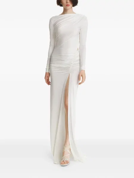 Rochie maxi 2310 Studio cu volane alb